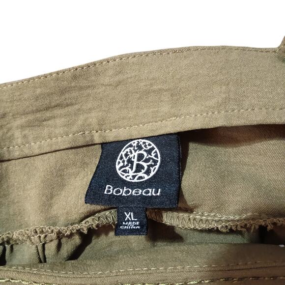 BOBEAU‎ Peasant Flowy Blouse Top Embroidered Square Neck Gathers Size XL Green - Picture 7 of 11